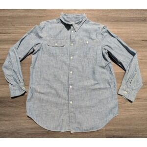 Polo Ralph Lauren Youth Chambray Button Down Shirt Slim Fit Preppy Size XL 18-20